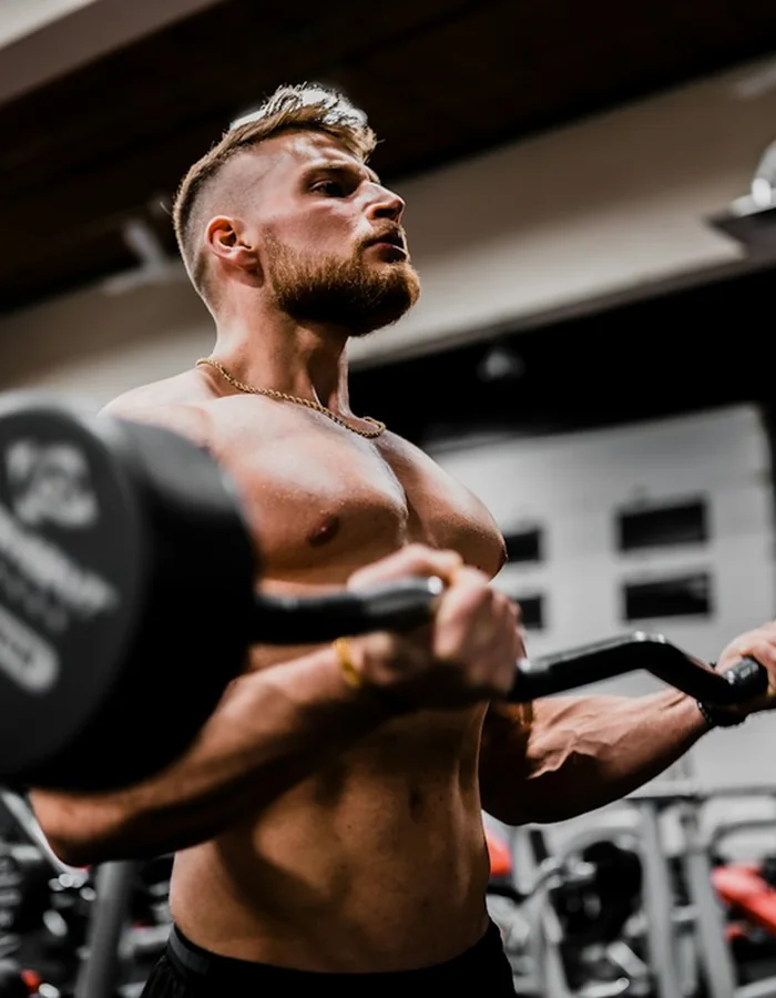 Dumbbells aligned in gym weight room