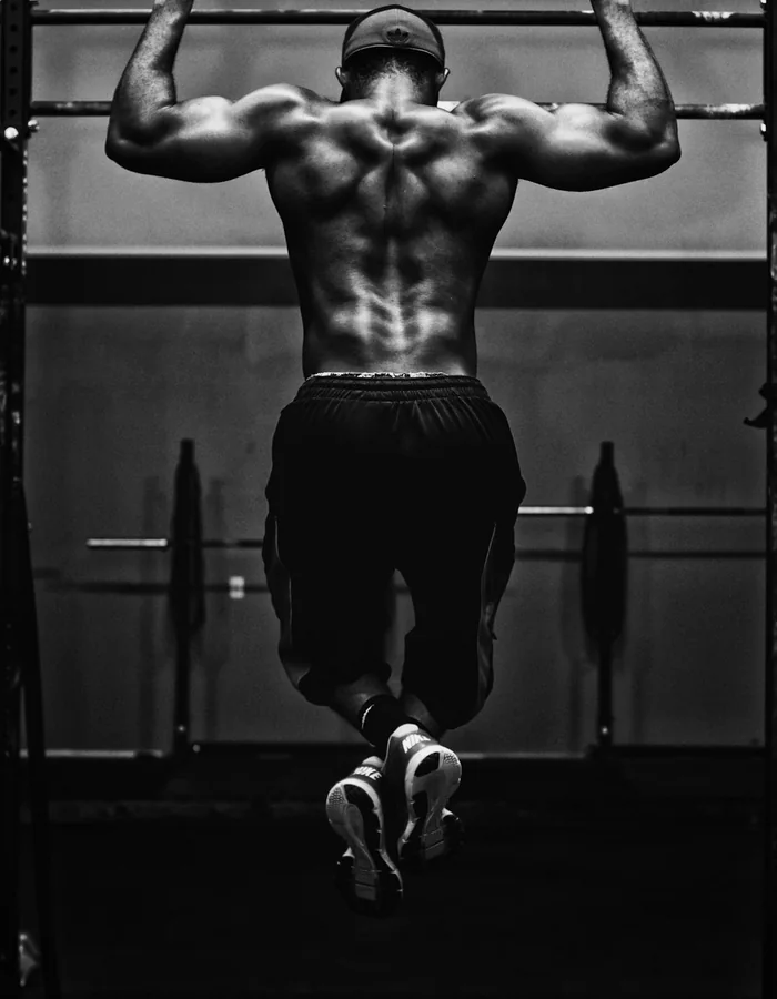 Deadlift barbell loaded on platform